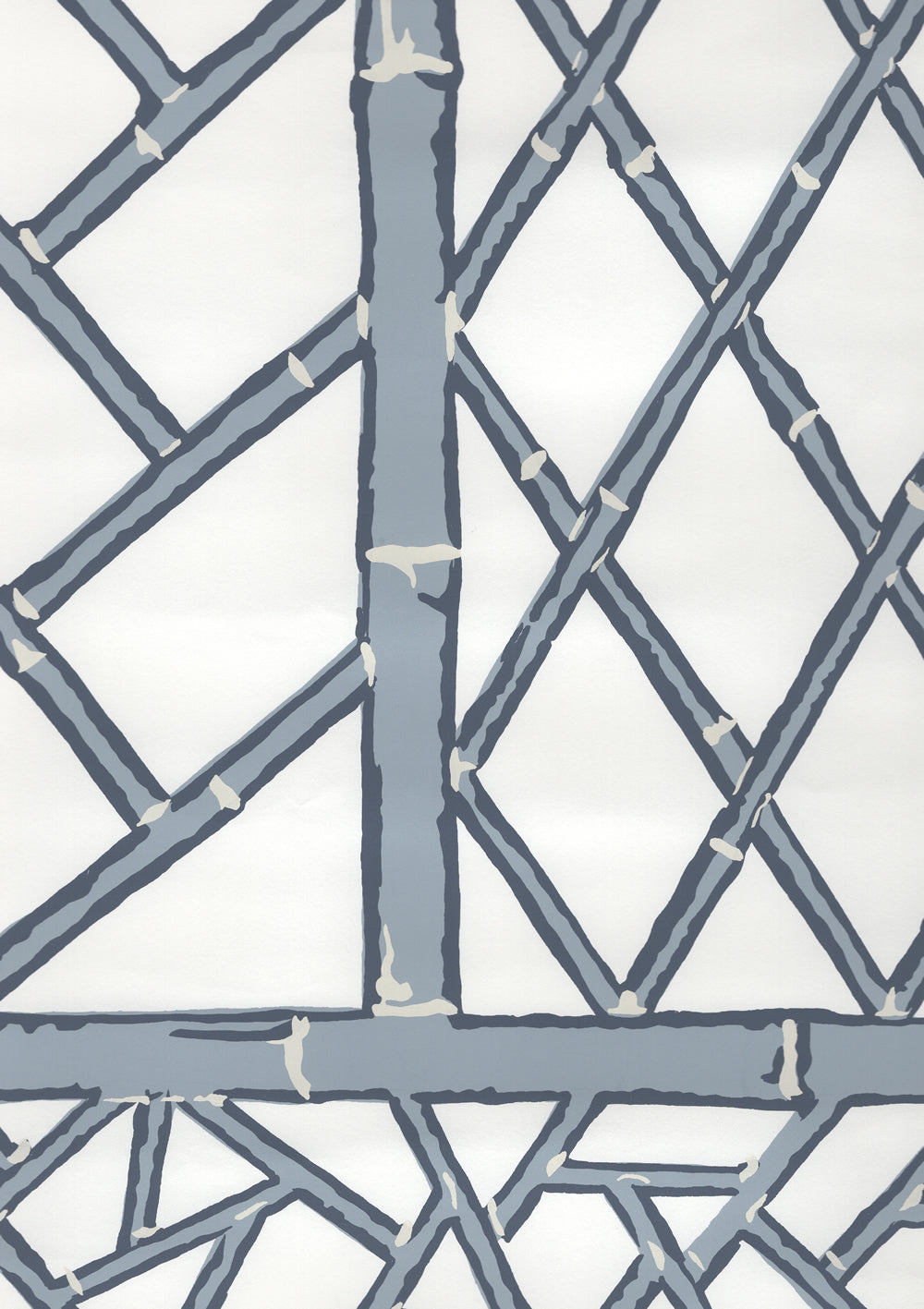 Lyford Trellis Slate Cream on White wallpaper by China Seas