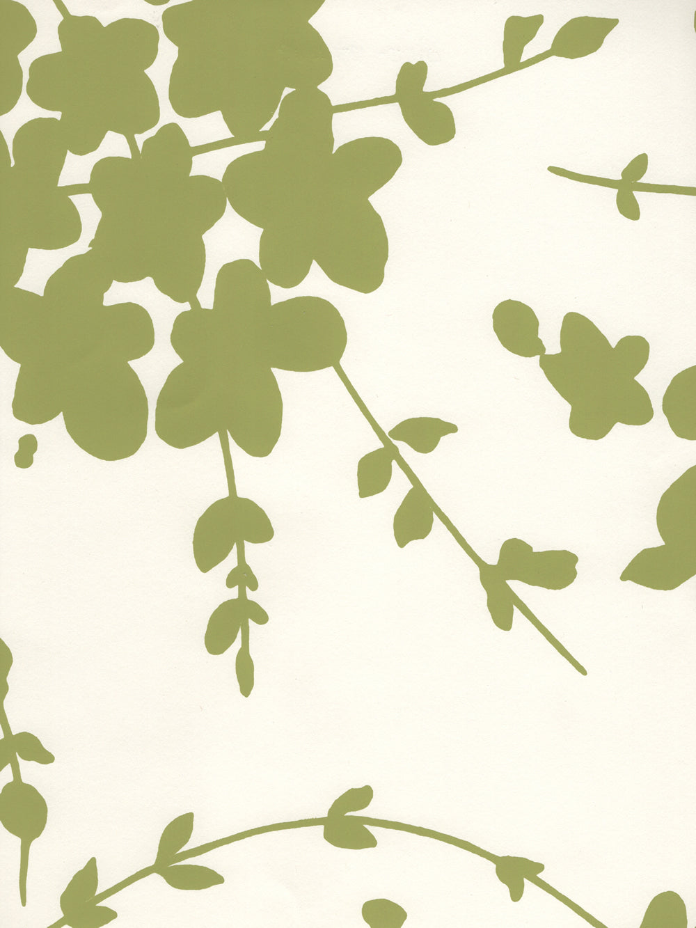 Lysette Chartreuse on Almost White wallpaper by China Seas