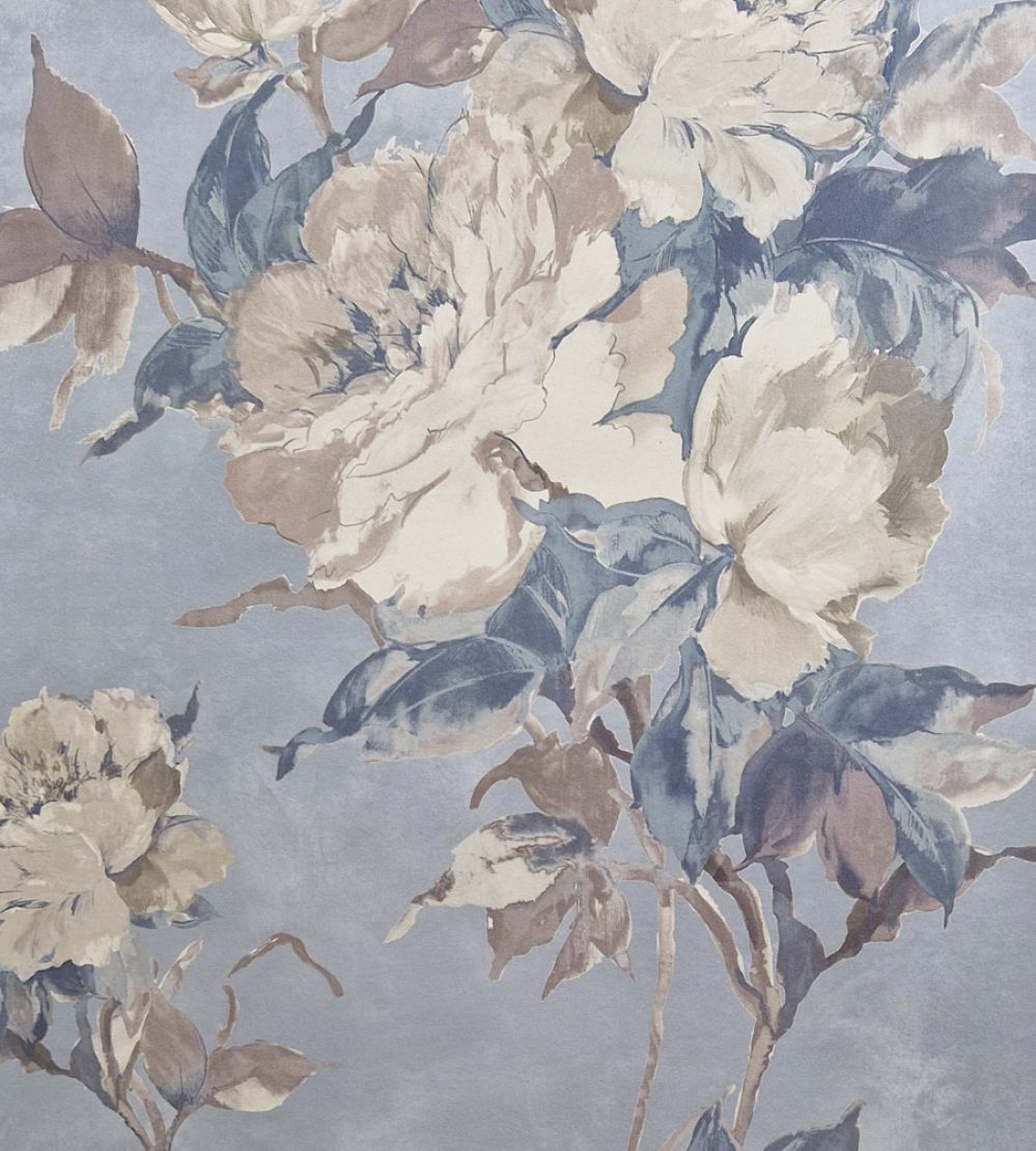 Madama Butterfly Wallpaper by 1838 Wallcoverings Denim