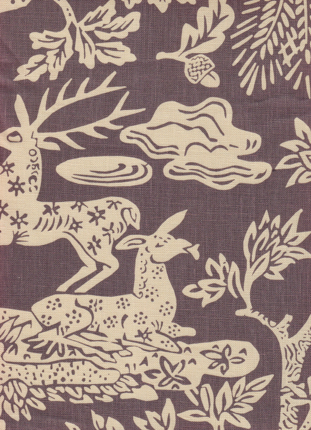 Magic Garden Reverse Gray on Tan fabric by Quadrille