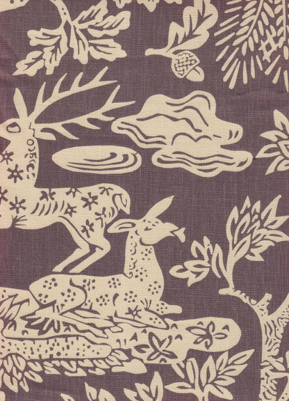 Magic Garden Reverse Gray on Tan fabric by Quadrille