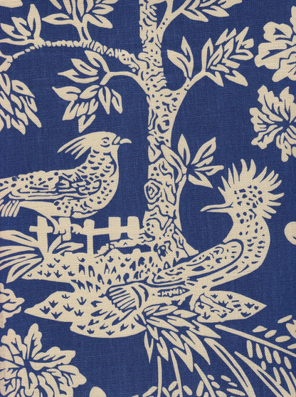 Magic Garden Reverse Navy on Tan fabric by Quadrille