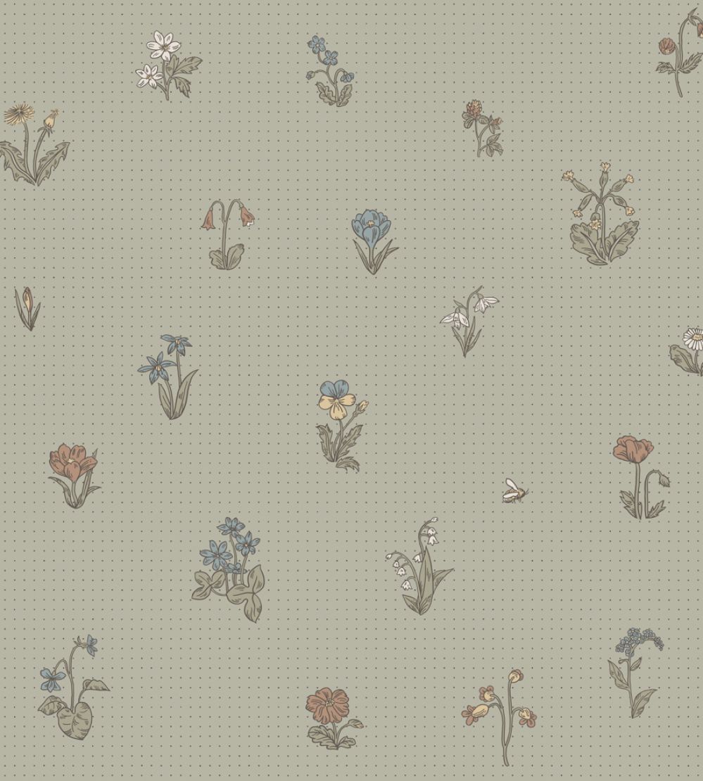 Maja Wallpaper by Sandberg Sage Green