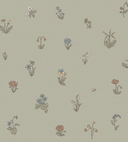Maja Wallpaper by Sandberg Sage Green