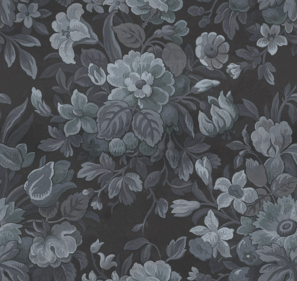 Majestic Vintage Garden Dark Blue mural by Rebel Walls