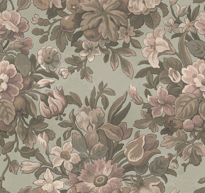 Majestic Vintage Garden Dusty Pink mural by Rebel Walls