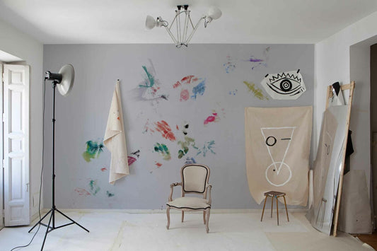 Make-Down mural by Coordonné in LA, shown in a styled room