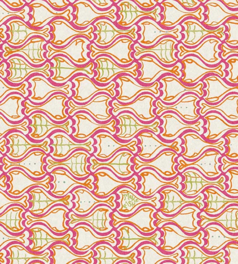 Make Fish Wallpaper by Christopher Farr Cloth Fushcia