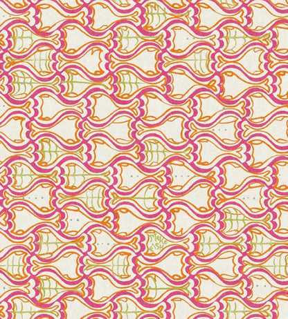 Make Fish Wallpaper by Christopher Farr Cloth Fushcia