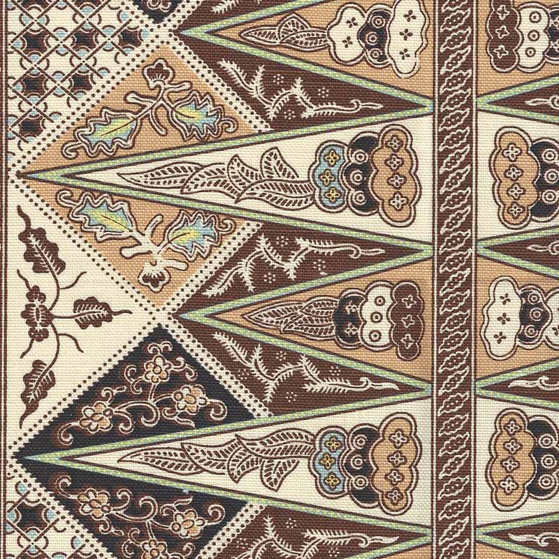 Malay Stripe Brown fabric by China Seas