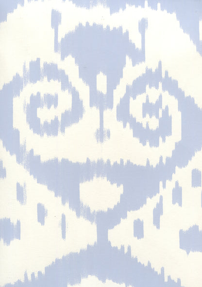Malaya Zibby Blue on Almost White wallpaper by Quadrille