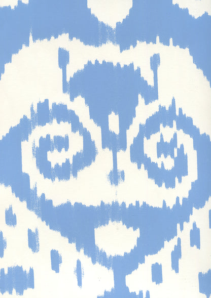 Malaya New Blue on Almost White wallpaper by Quadrille