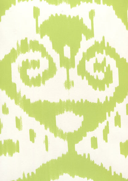 Malaya Jungle Green on Almost White wallpaper by Quadrille