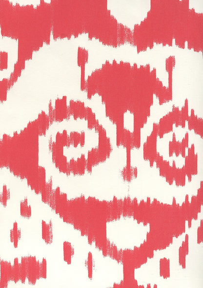 Malaya Red on Almost White wallpaper by Quadrille