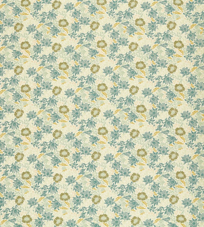 Mallow Jacquard Fabric by Clarke & Clarke Mineral/Chartreuse