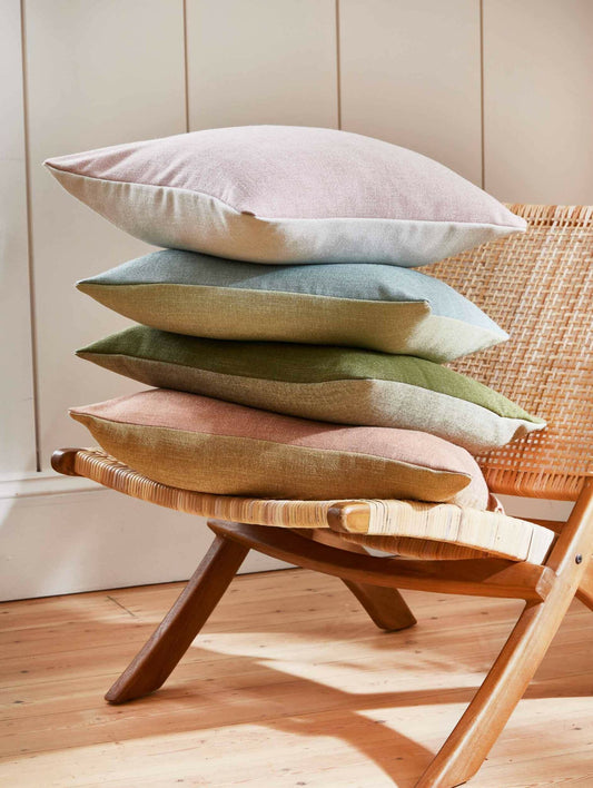 Malmö fabric by Coordonné in Biscotti, shown in a styled room