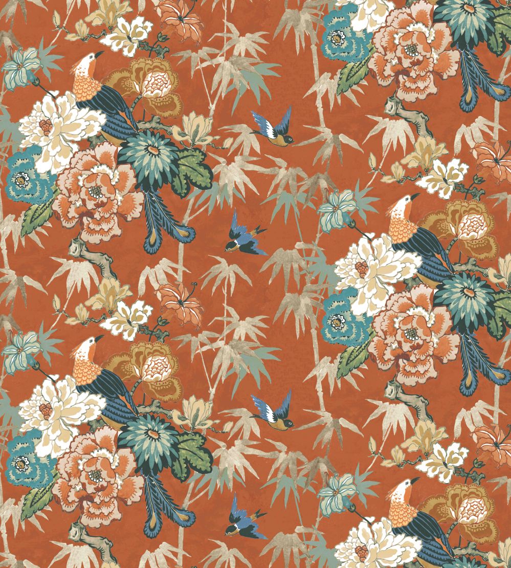 Maluku Fabric by Arley House Burnt Orange