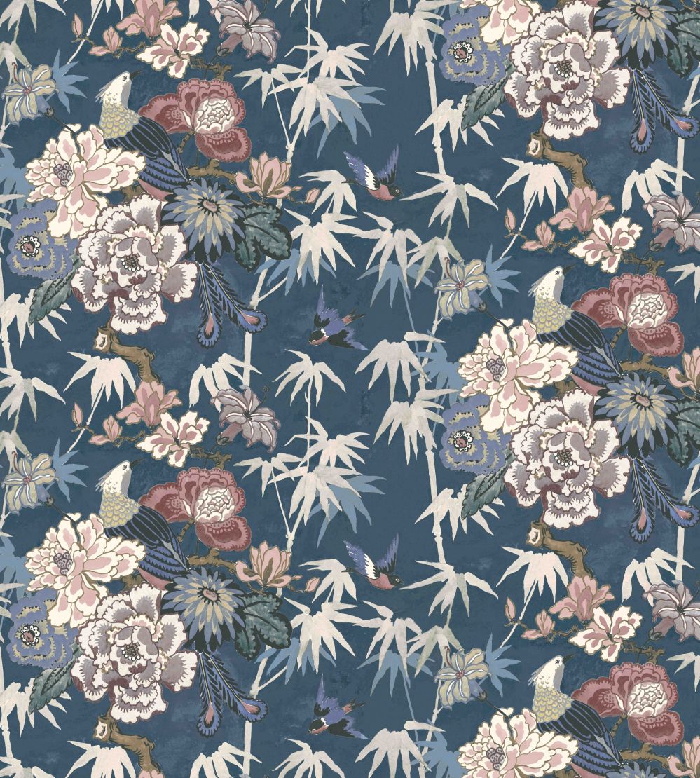 Maluku Fabric by Arley House Prussian Blue