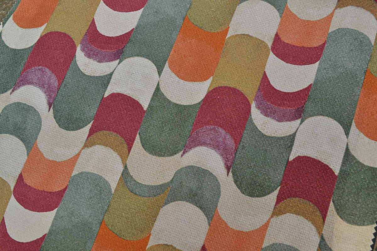Maraca fabric by Coordonné in Kaki, shown in a styled room
