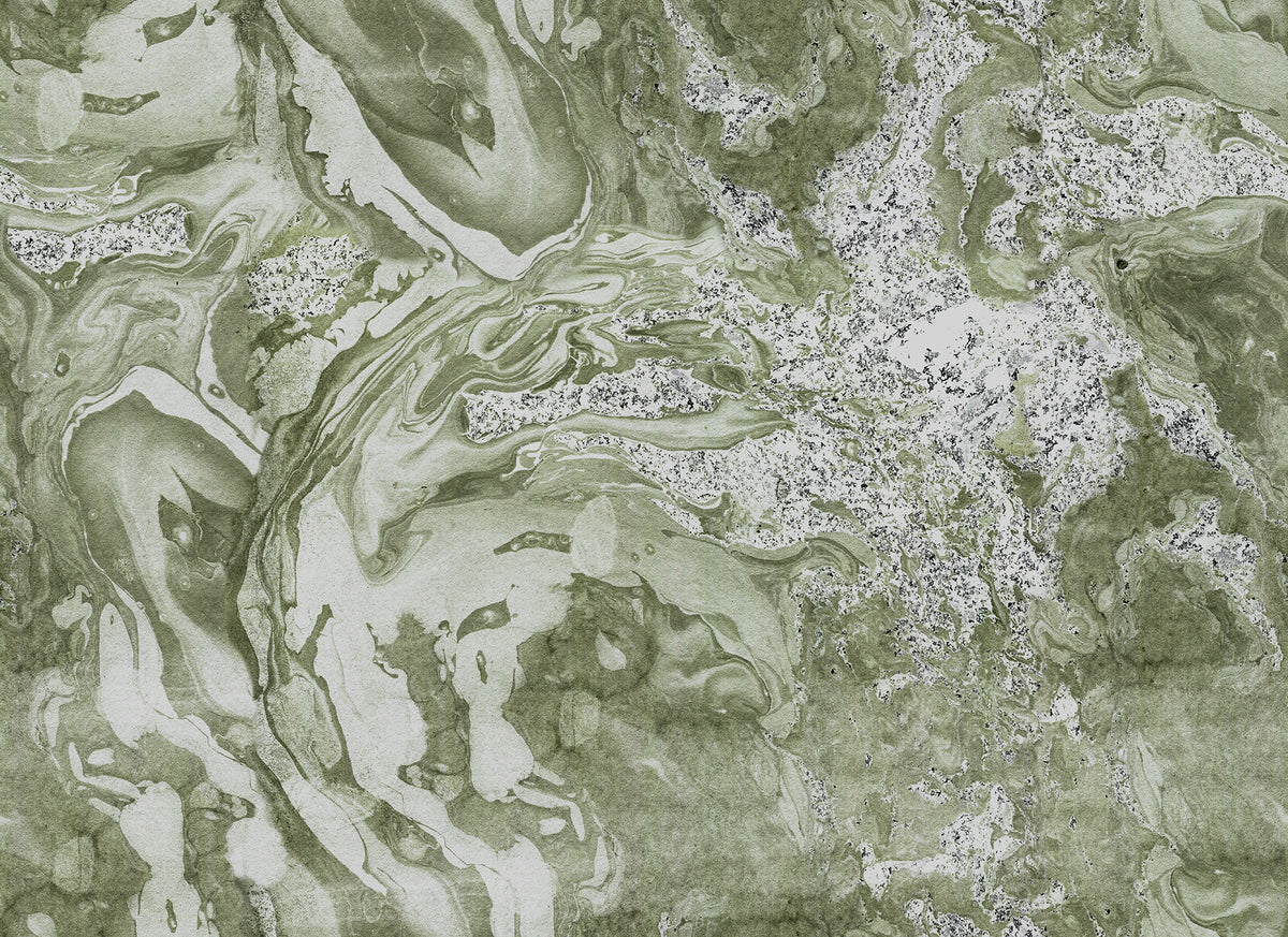 Marble Flow Green mural by Rebel Walls