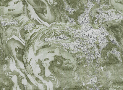 Marble Flow Green mural by Rebel Walls