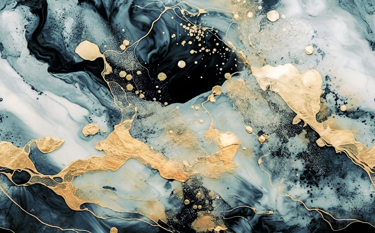 Marble Stream Blue mural by Rebel Walls