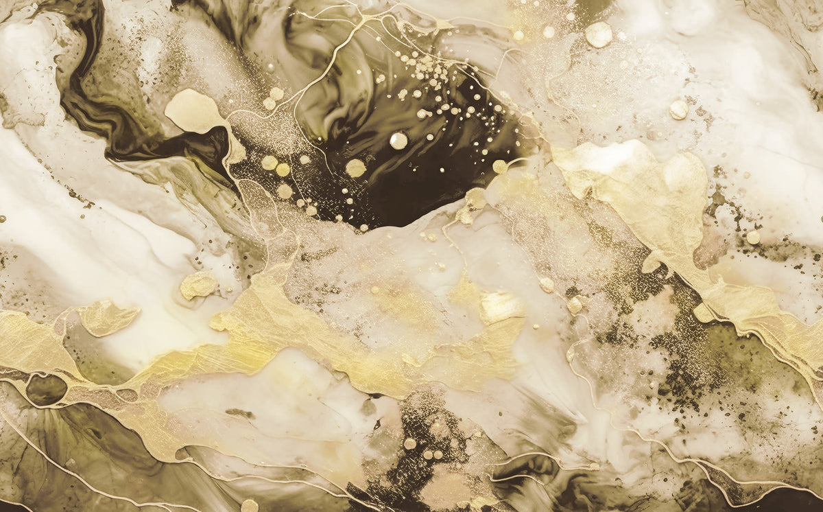 Marble Stream Gold mural by Rebel Walls