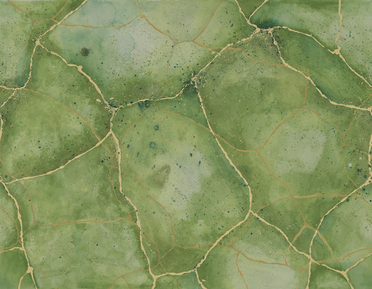 Marble Watercolor Green mural by Rebel Walls