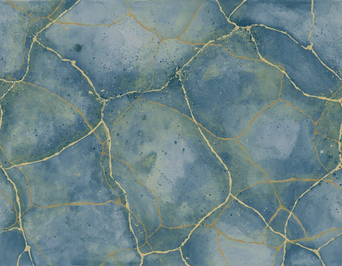 Marble Watercolor Blue mural by Rebel Walls