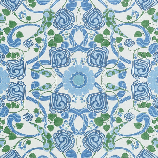 Margaux Fabric by Thibaut in Blue & Green (F914644)