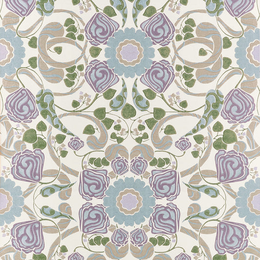 Margaux Wallpaper by Thibaut in Lavender & Blue (T14645)