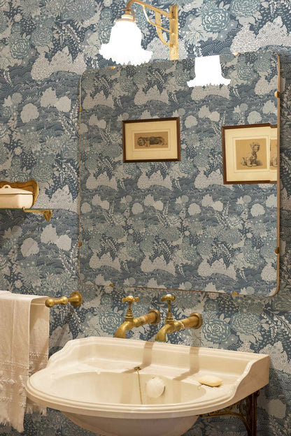 Maria Luisa wallpaper by Coordonné in Celadón, shown in a styled room