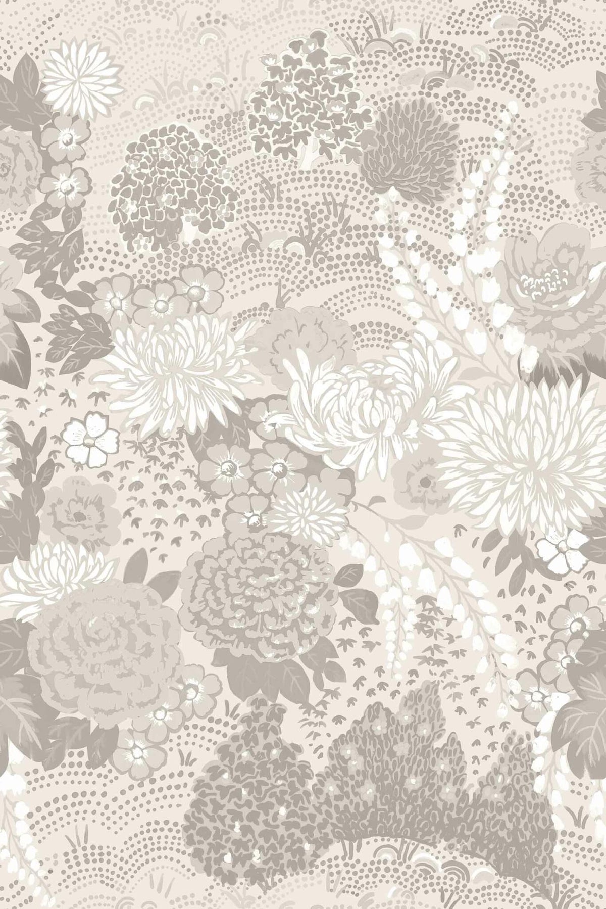 Maria Luisa wallpaper by Coordonné in Cisne, flat pattern view