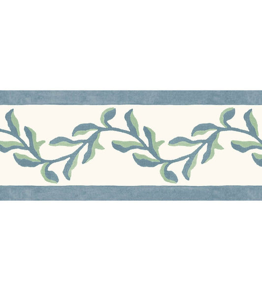 Mariana Floral Border Wallpaper by DADO Blue and Green