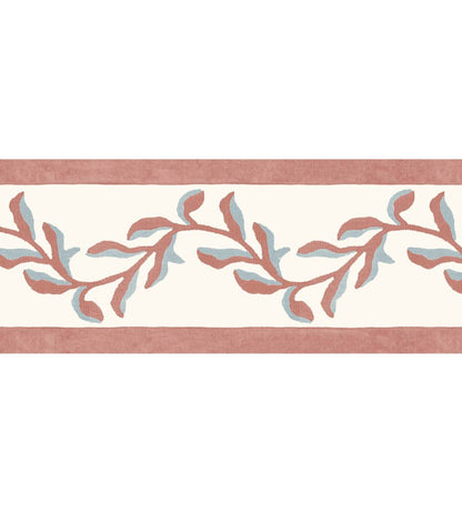 Mariana Floral Border Wallpaper by DADO Red and Blue