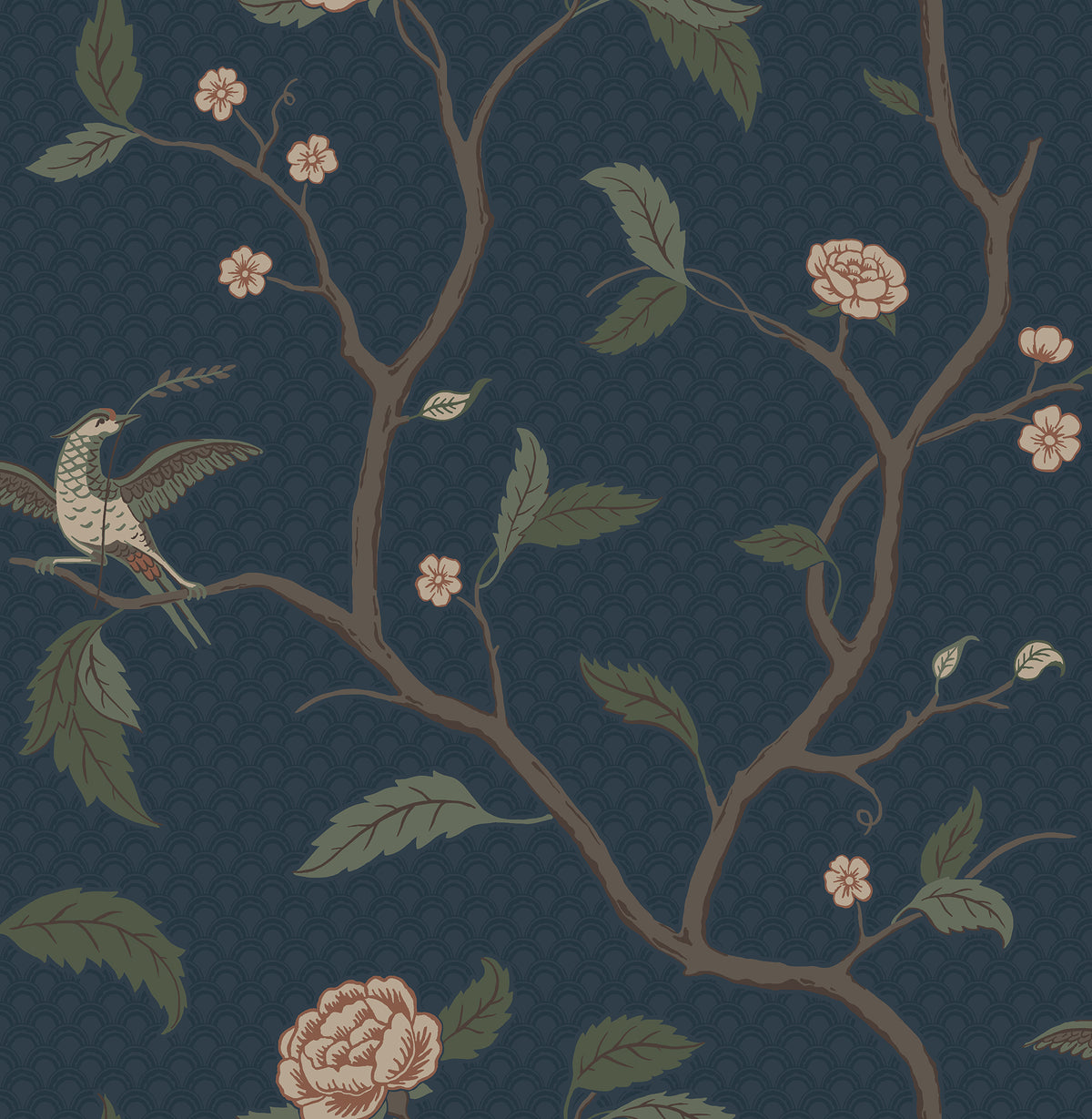 Marianne Midnight Blue wallpaper by Sandberg