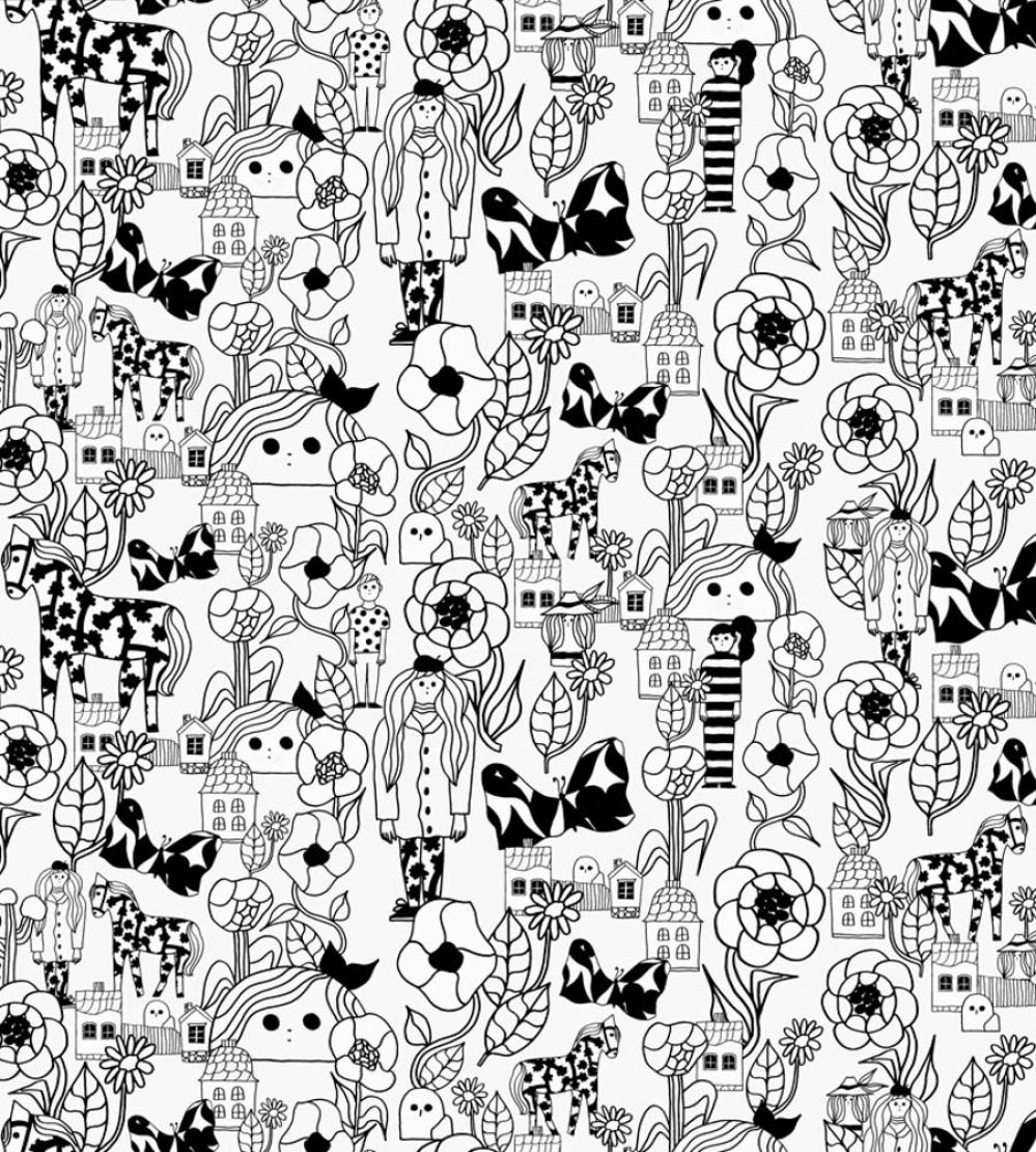Marikyla Wallpaper by Marimekko Black/White