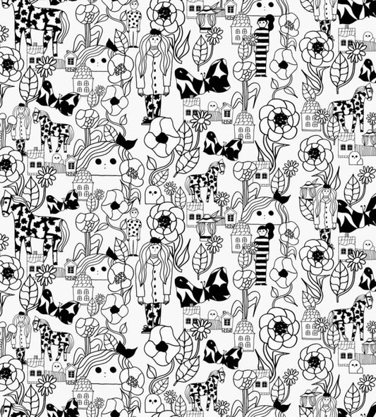 Marikyla Wallpaper by Marimekko Black/White