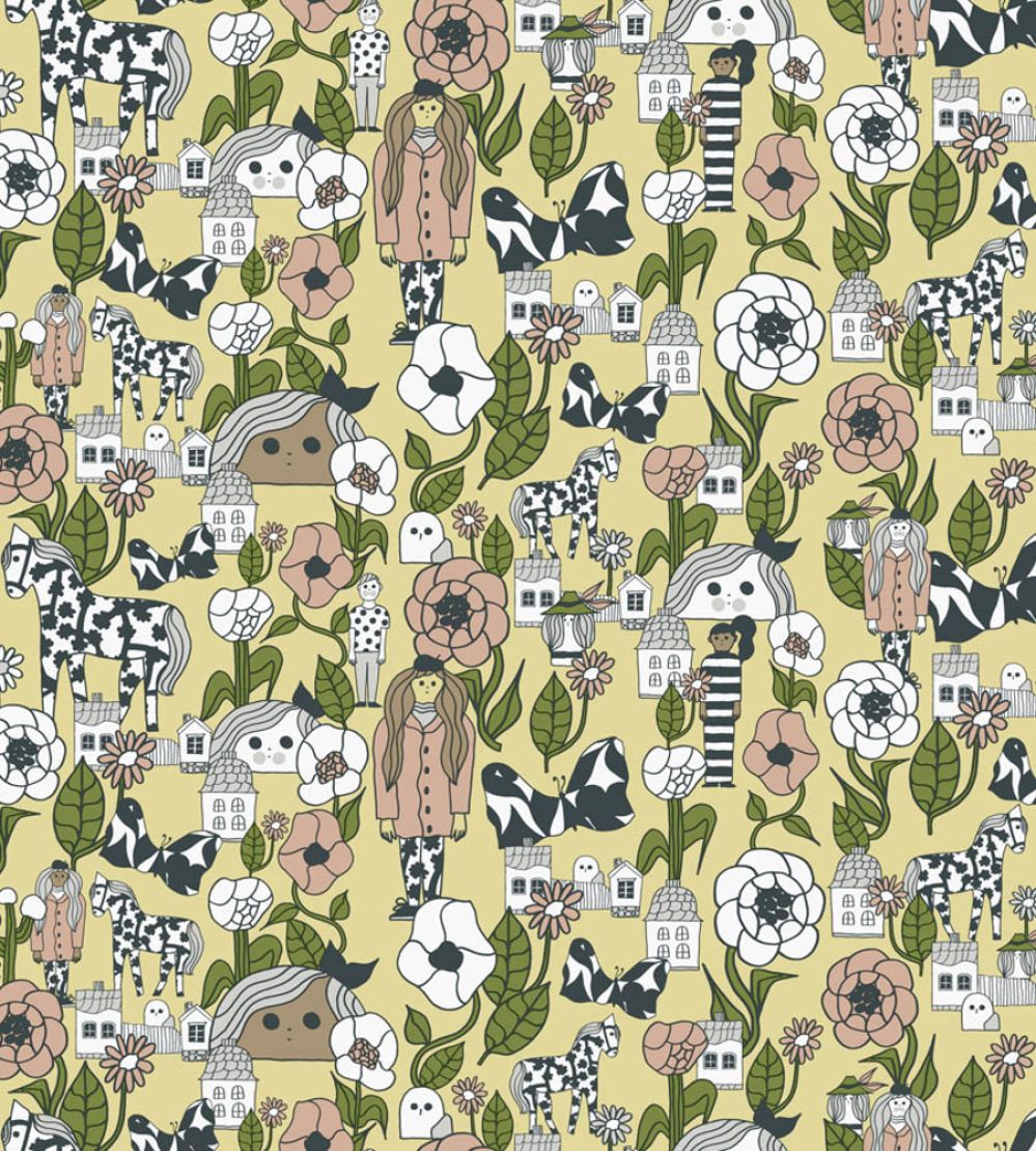 Marikyla Wallpaper by Marimekko Yellow