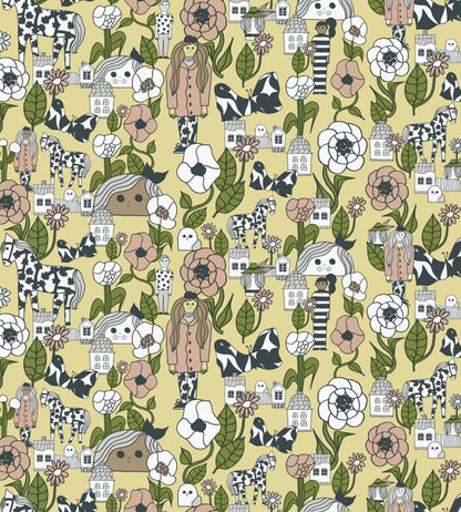 Marikyla Wallpaper by Marimekko Yellow