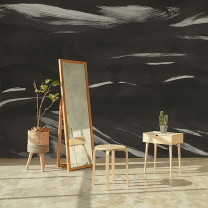 Marine Xray mural by Coordonné in Metallics Onyx, shown in a styled room