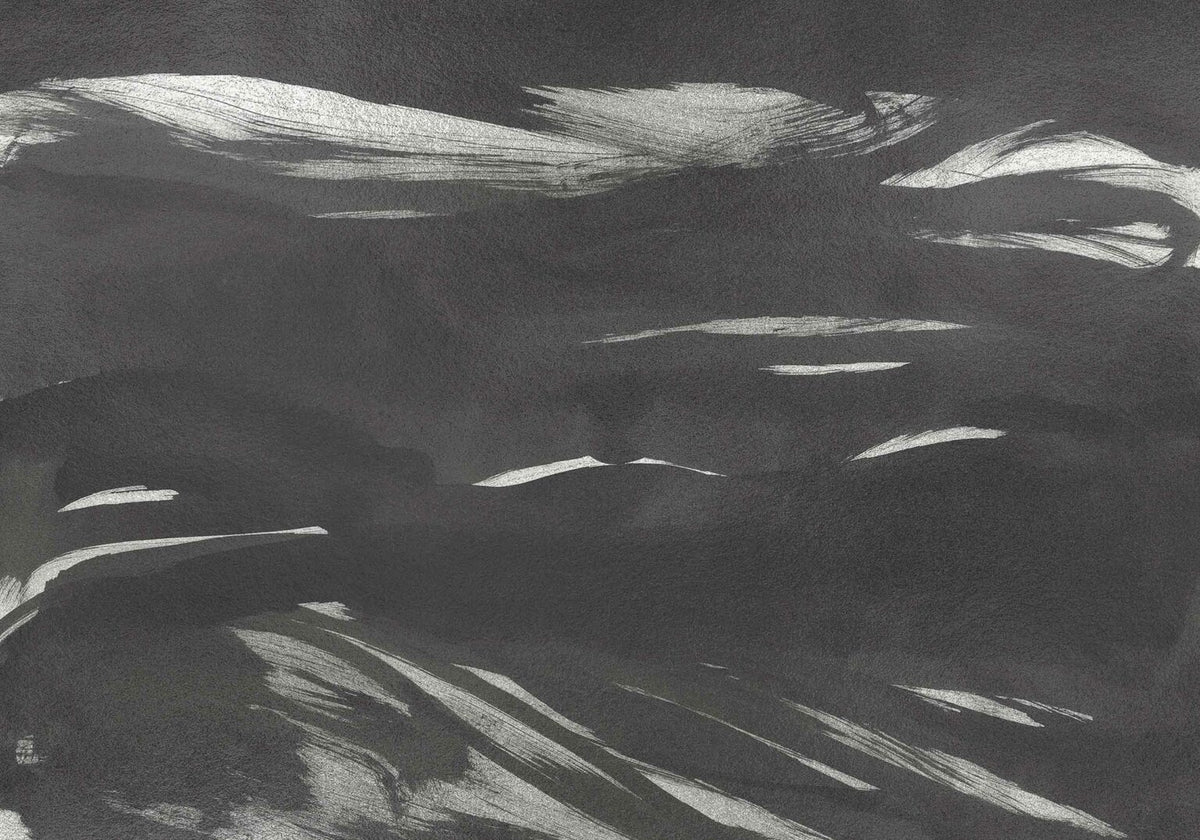 Marine Xray mural by Coordonné in Metallics Onyx, flat pattern view