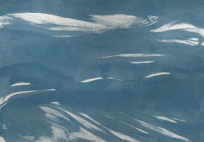 Marine Xray mural by Coordonné in Metallics Silver, flat pattern view