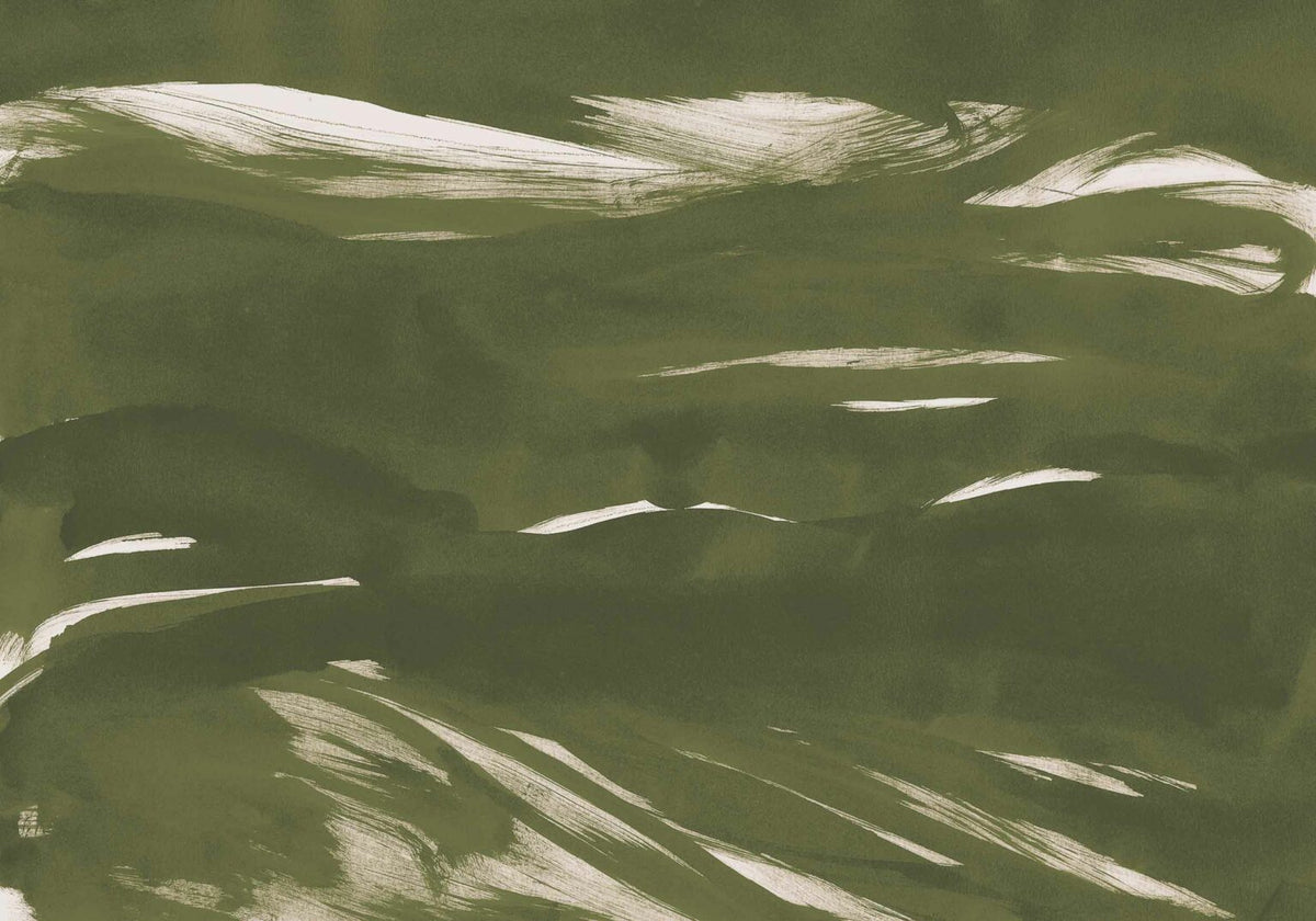 Marine Xray mural by Coordonné in Silvester, flat pattern view