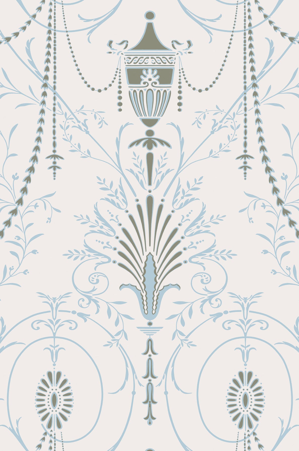 Marlborough wallpaper by Little Greene in Crystal