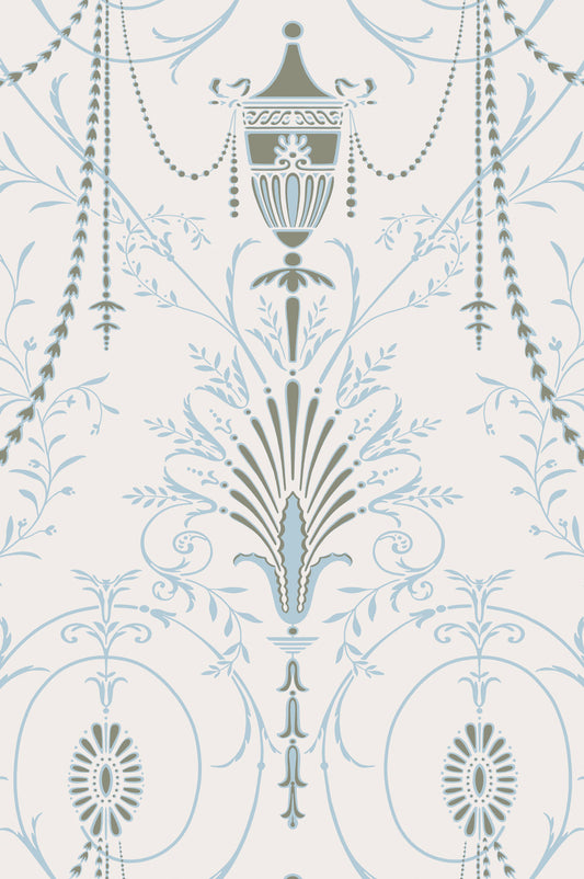 Marlborough wallpaper by Little Greene in Crystal