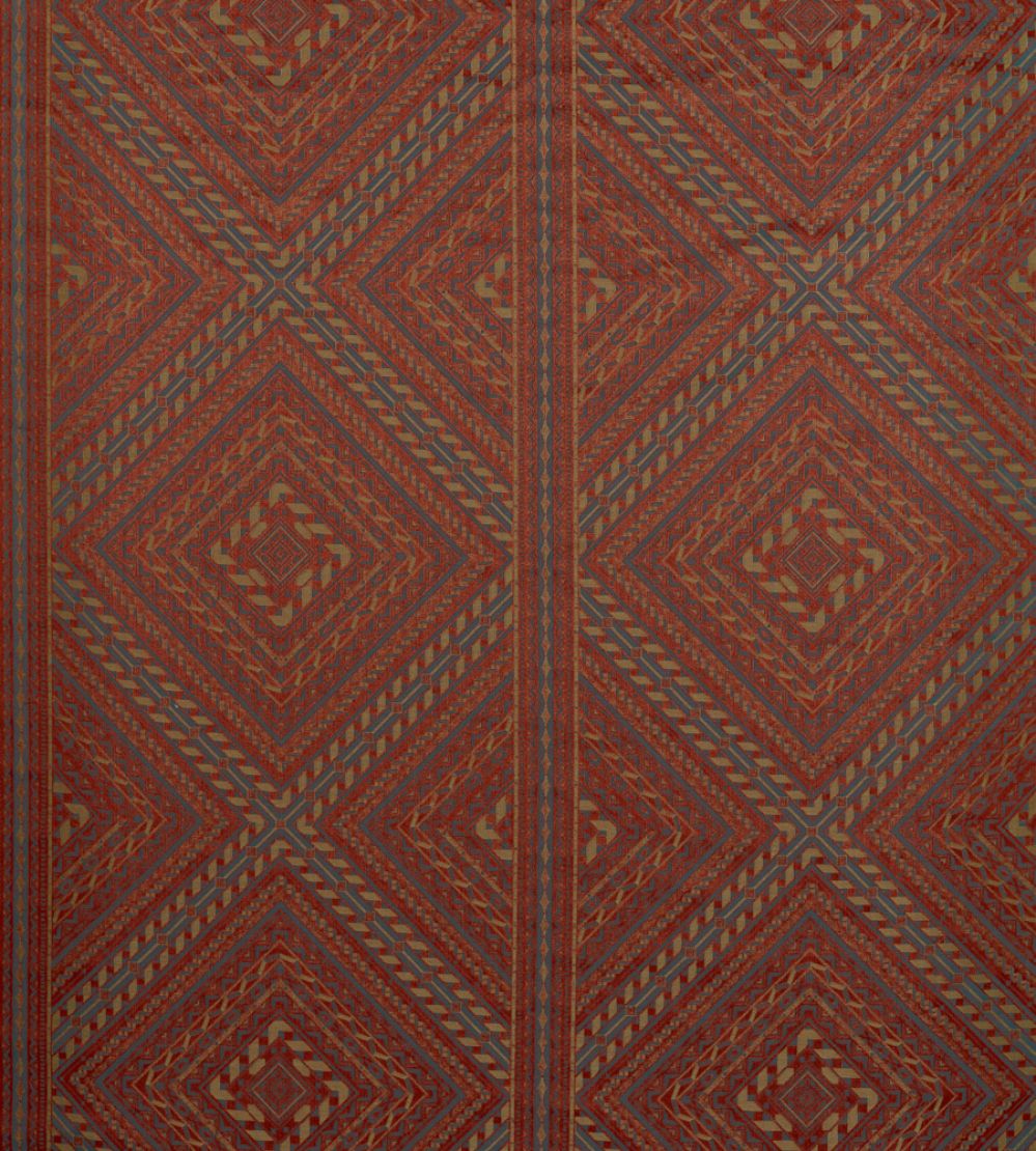 Marquetry Trellis Fabric by Zoffany Venetian Red