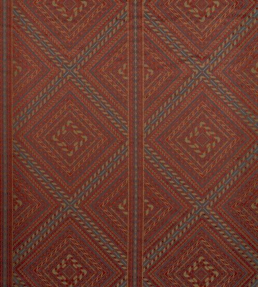 Marquetry Trellis Fabric by Zoffany Venetian Red