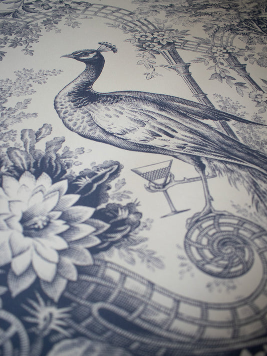 Marquis de Plume Wallpaper by Divine Savages in Quill Ink, pattern swatch