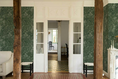 Marta wallpaper by Coordonné in Pino, shown in a styled room